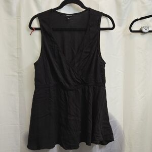 Torrid Black Sleeveless Wrap Top